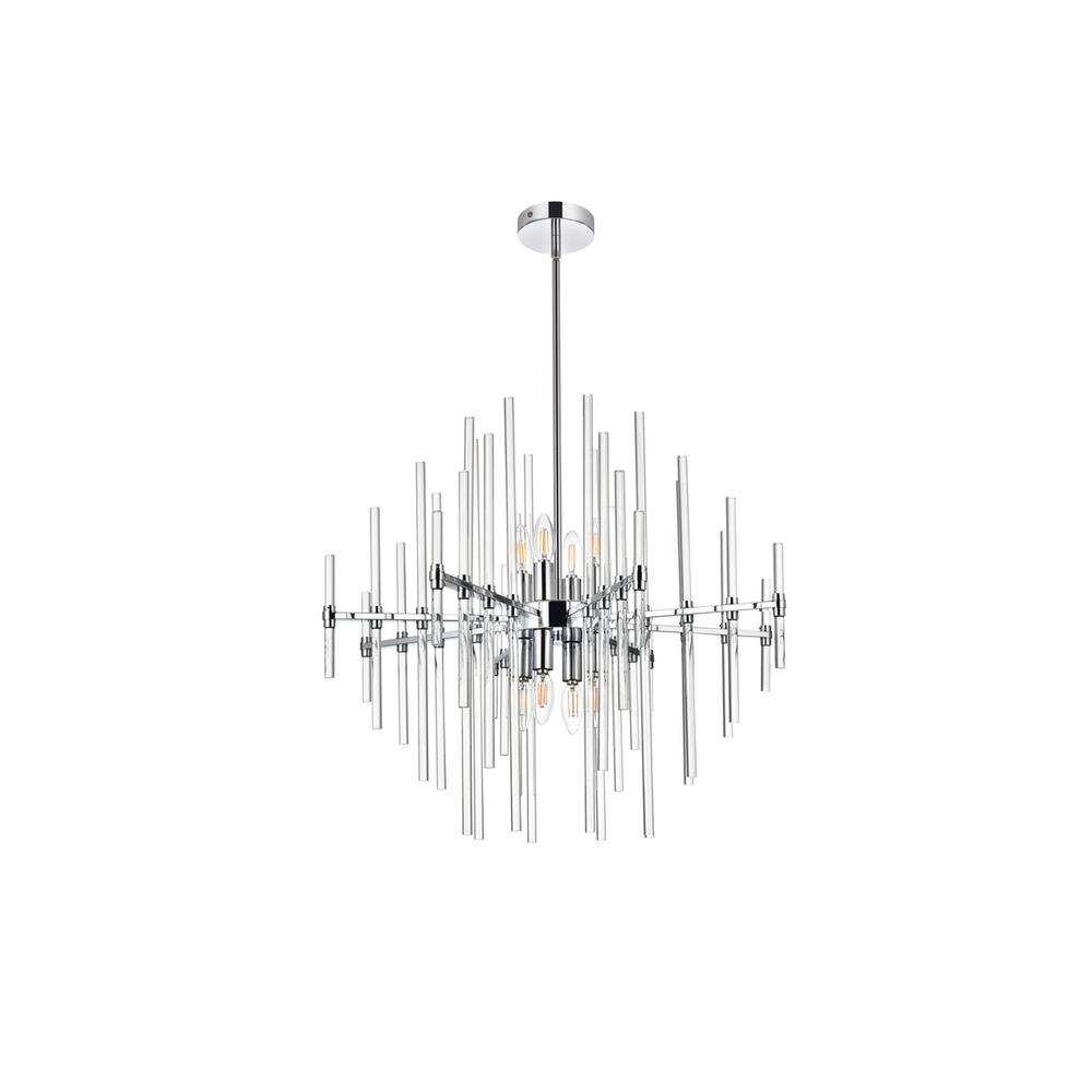 Sienna 27 Inch Crystal Rod Pendant In Chrome. Picture 6