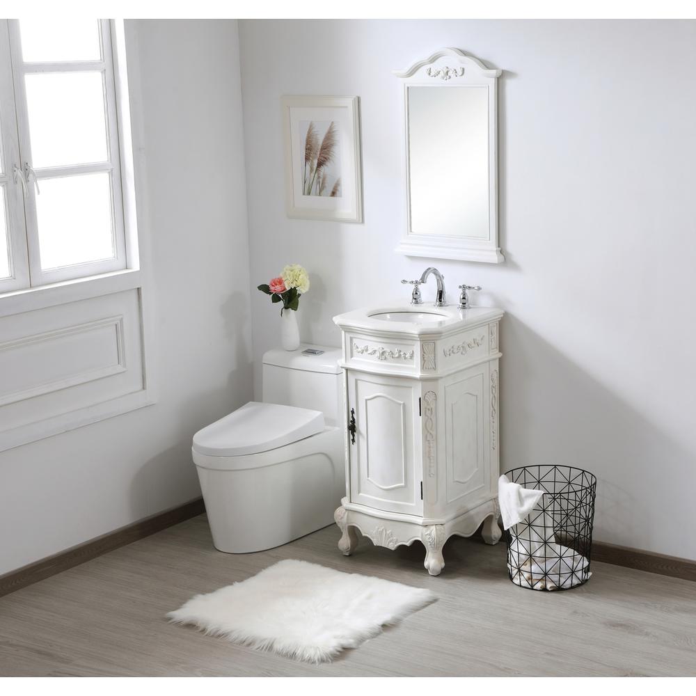 19 Inch Single Bathroom Vanity In Antique White. Picture 9