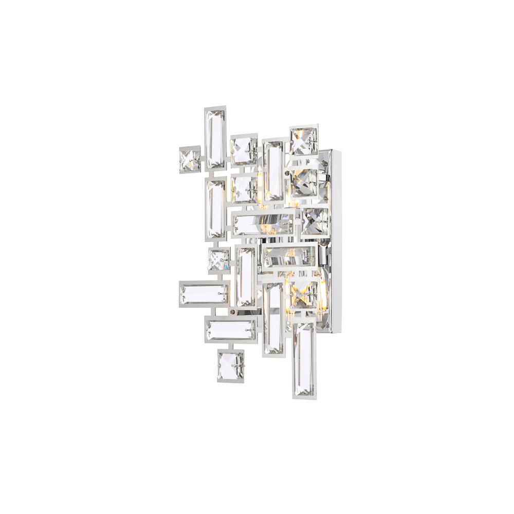 Picasso 2 Light Chrome Wall Sconce Clear Royal Cut Crystal. Picture 1