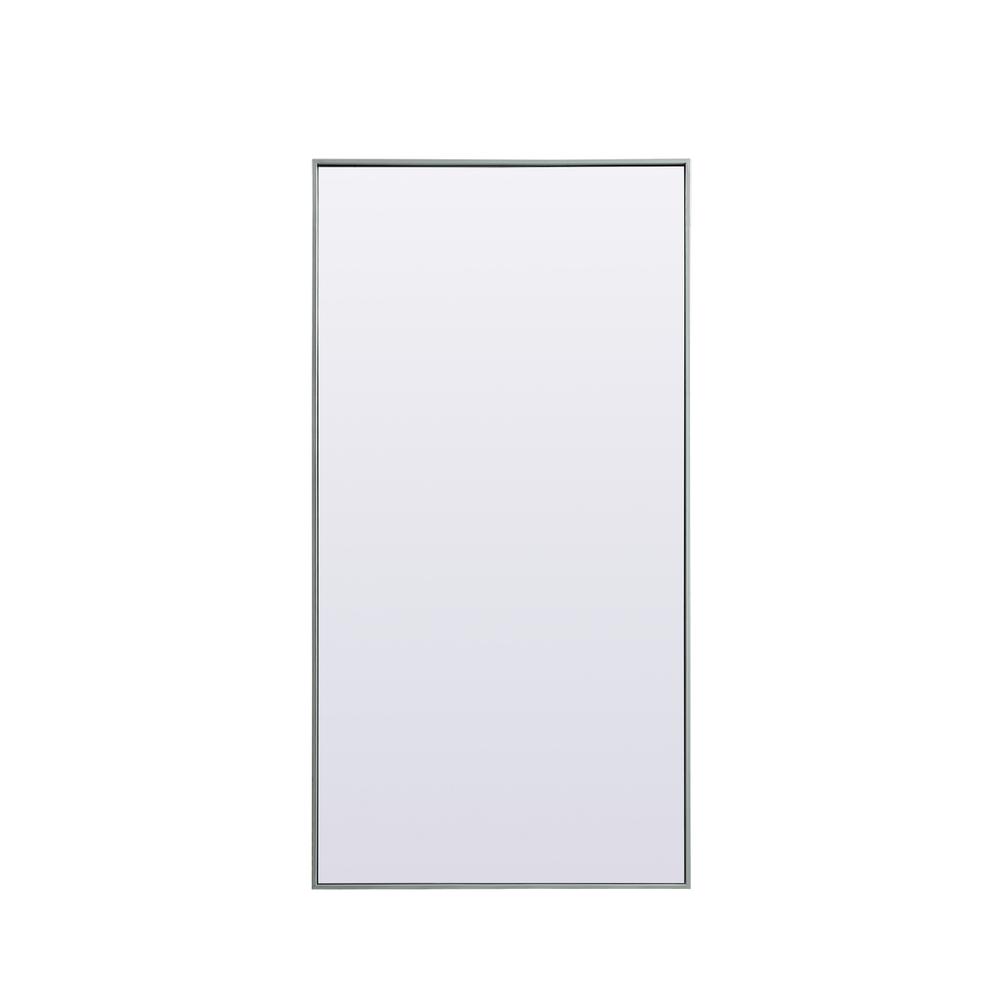 Metal Frame Rectangle Full Length Mirror 30X60 Inch In Silver. Picture 1
