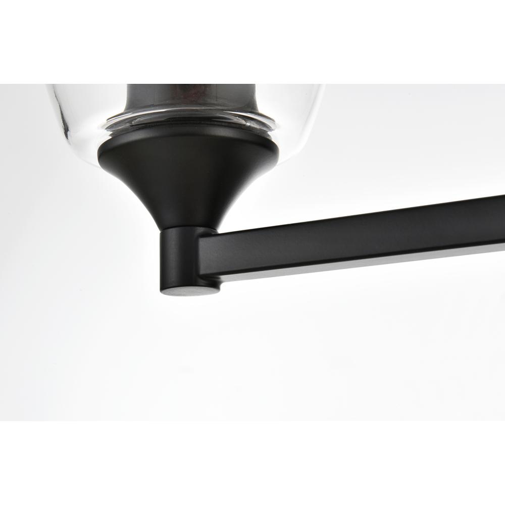 Gianni 3 Light Black And Clear Bath Sconce. Picture 4