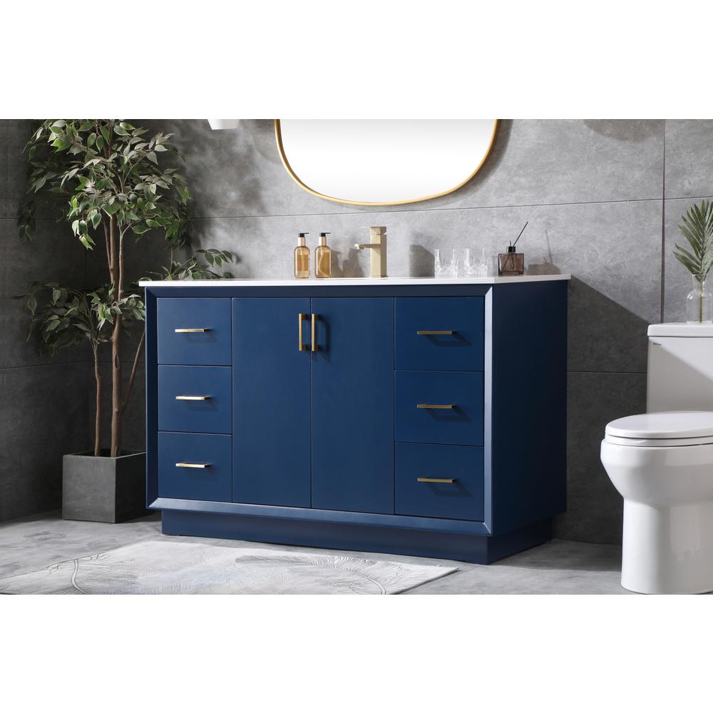 54 Inch Single Bathroom Vanity In Blue. Picture 2
