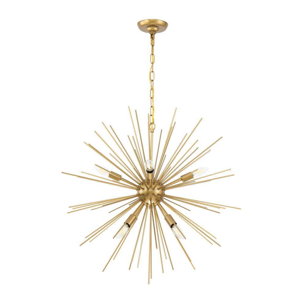 Timber 8 Light Brass Pendant. Picture 8