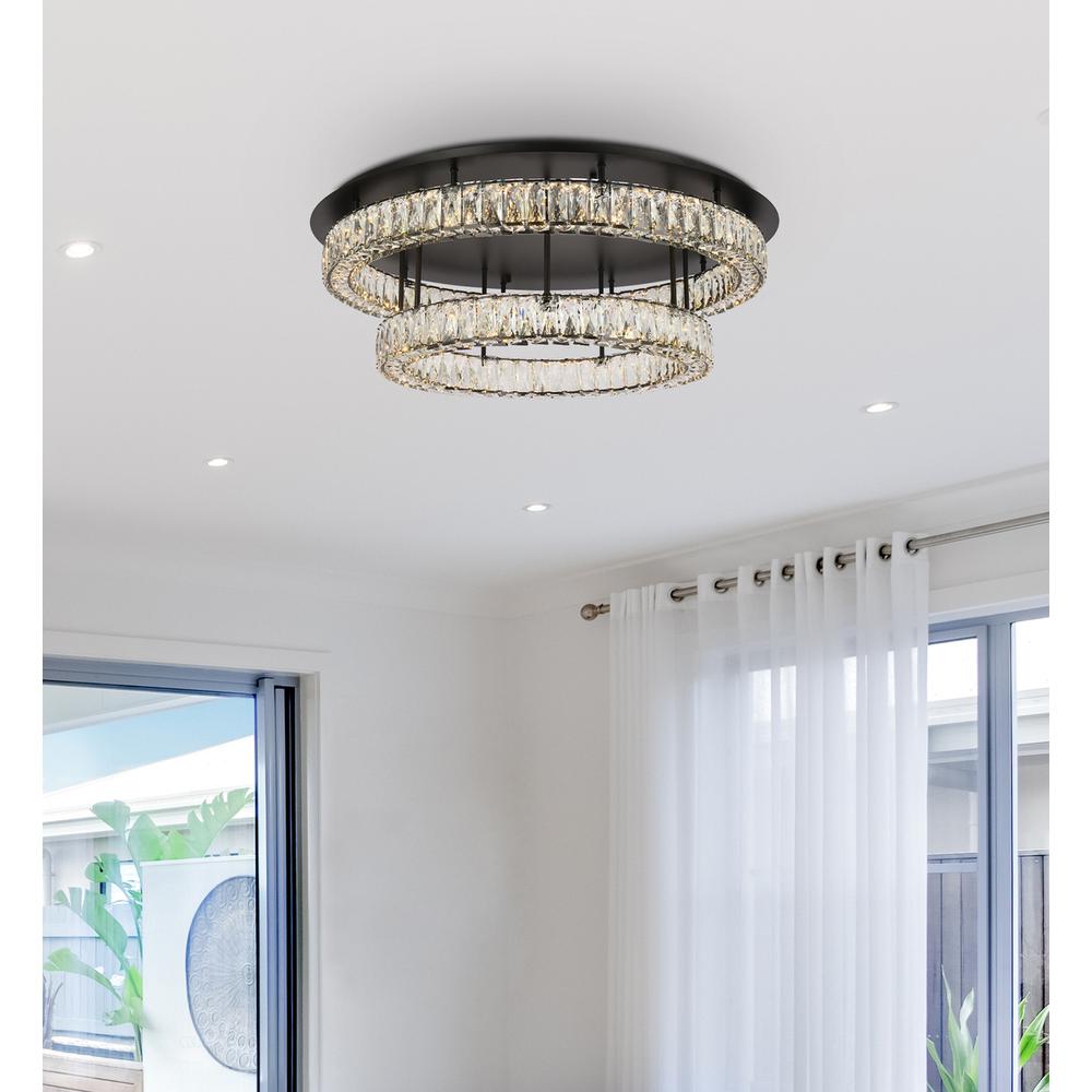Monroe 33 Inch Led Double Flush Mount In Black. Picture 7
