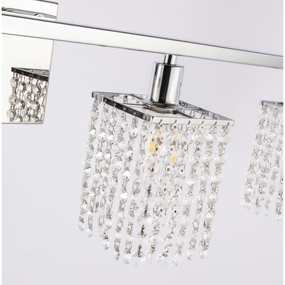 Phineas 4 Light Chrome And Clear Crystals Wall Sconce. Picture 9