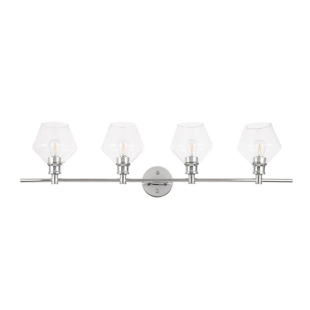 Gene 4 Light Chrome And Clear Glass Wall Sconce. Picture 2
