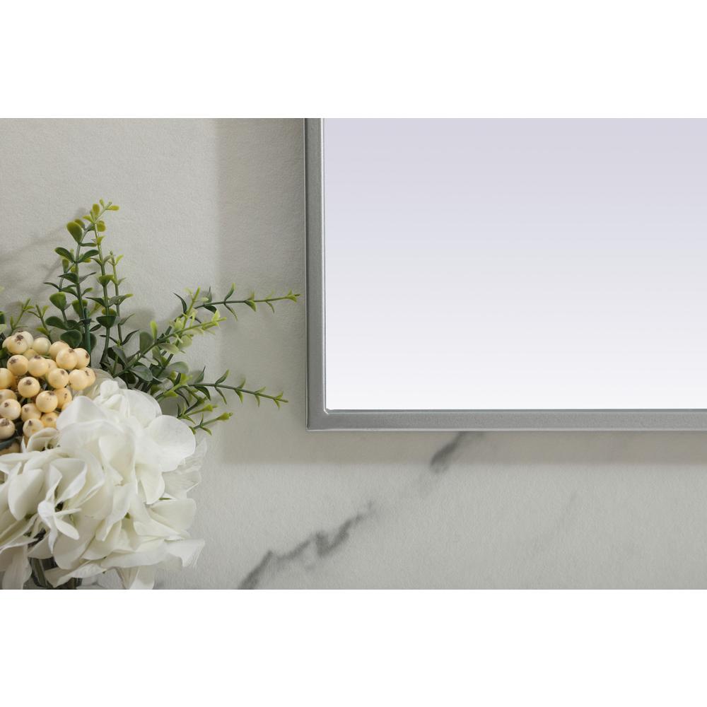 Metal Frame Arch Mirror 36X34 Inch In Silver. Picture 5