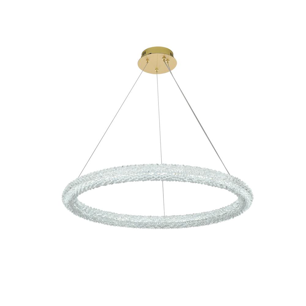 Bowen 32 Inch Adjustable Led Chandelier In Satin Gold. Picture 3