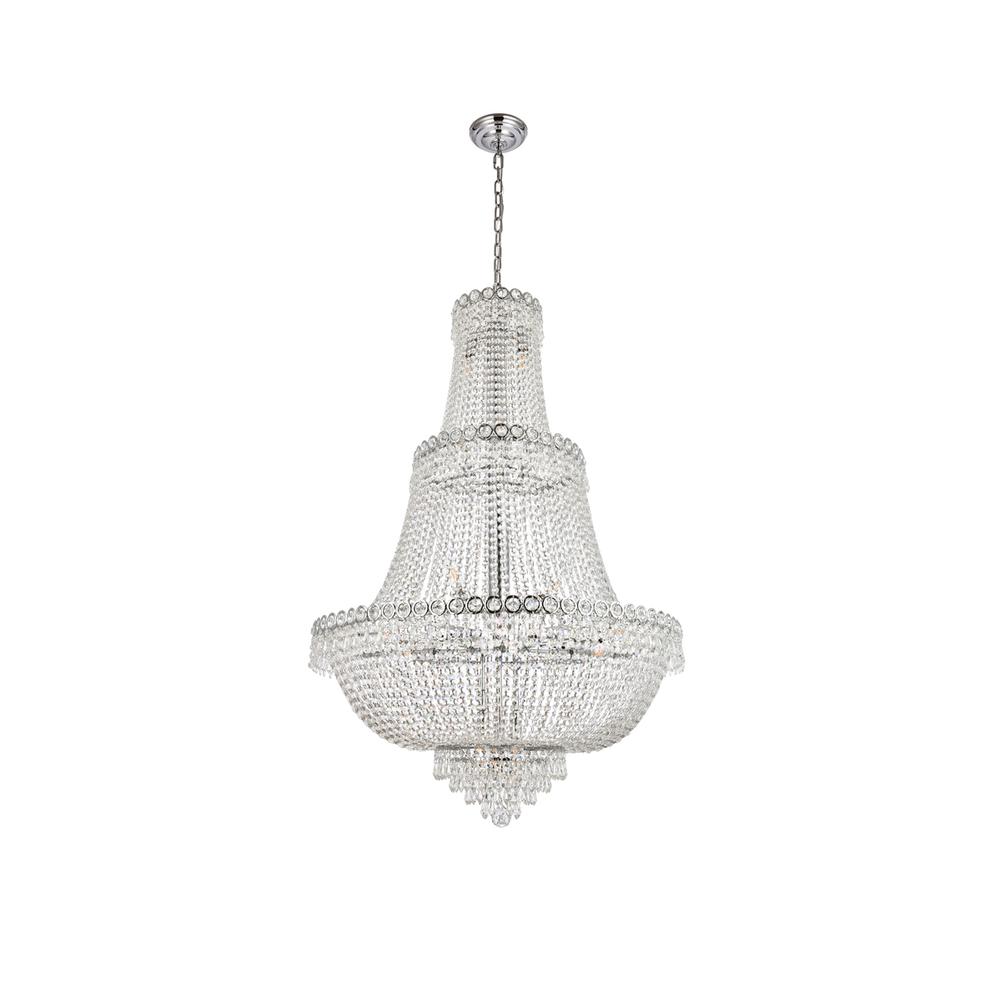 Century 17 Light Chrome Chandelier Clear Royal Cut Crystal. Picture 6