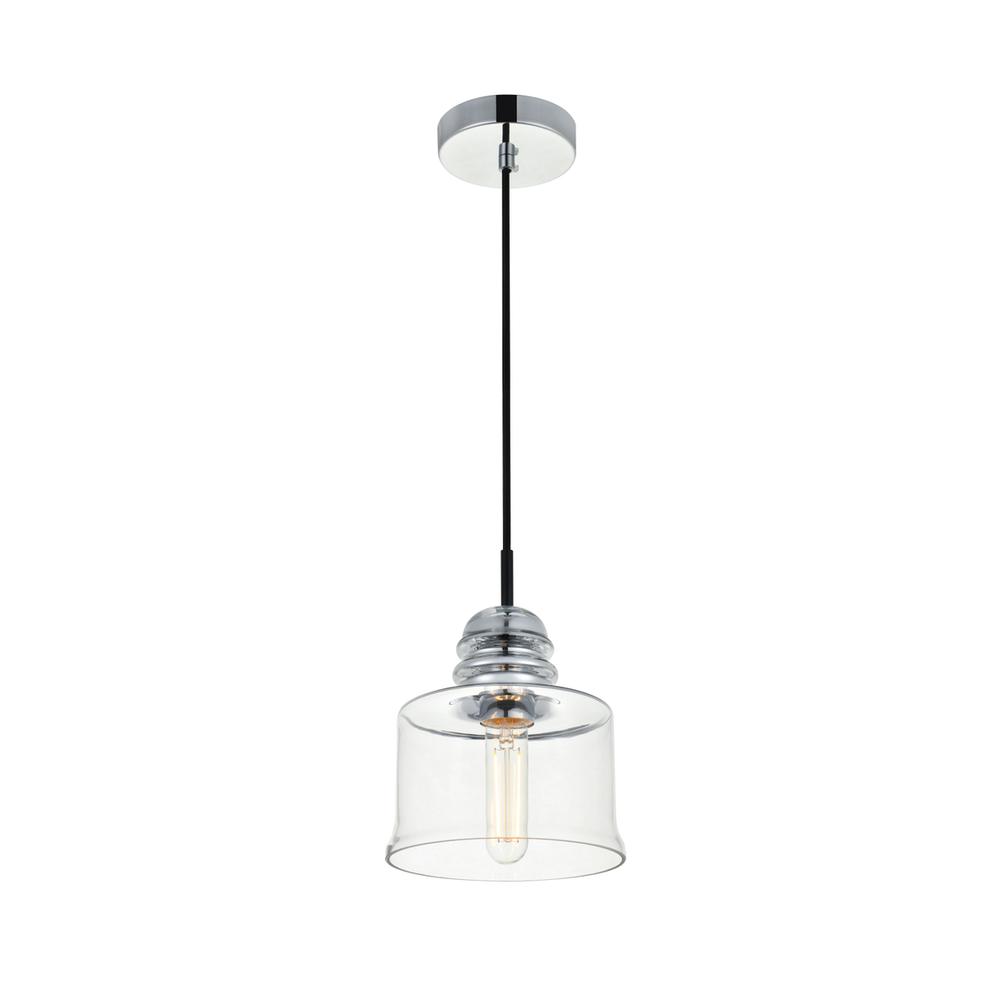 Kenna 1 Light Chrome Pendant With Clear Glass. Picture 2