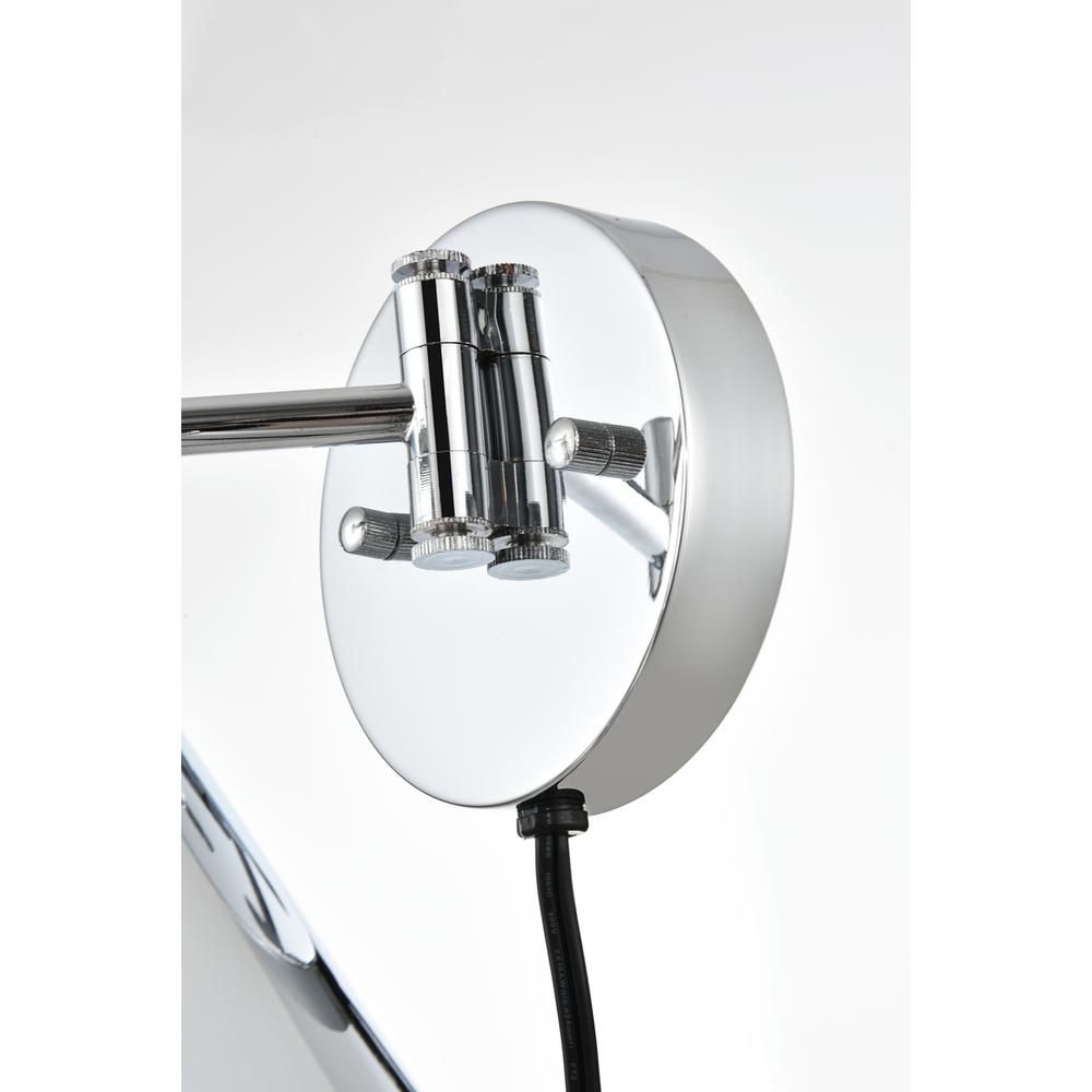 Jair 1 Light Chrome Swing Arm Plug In Wall Sconce. Picture 5