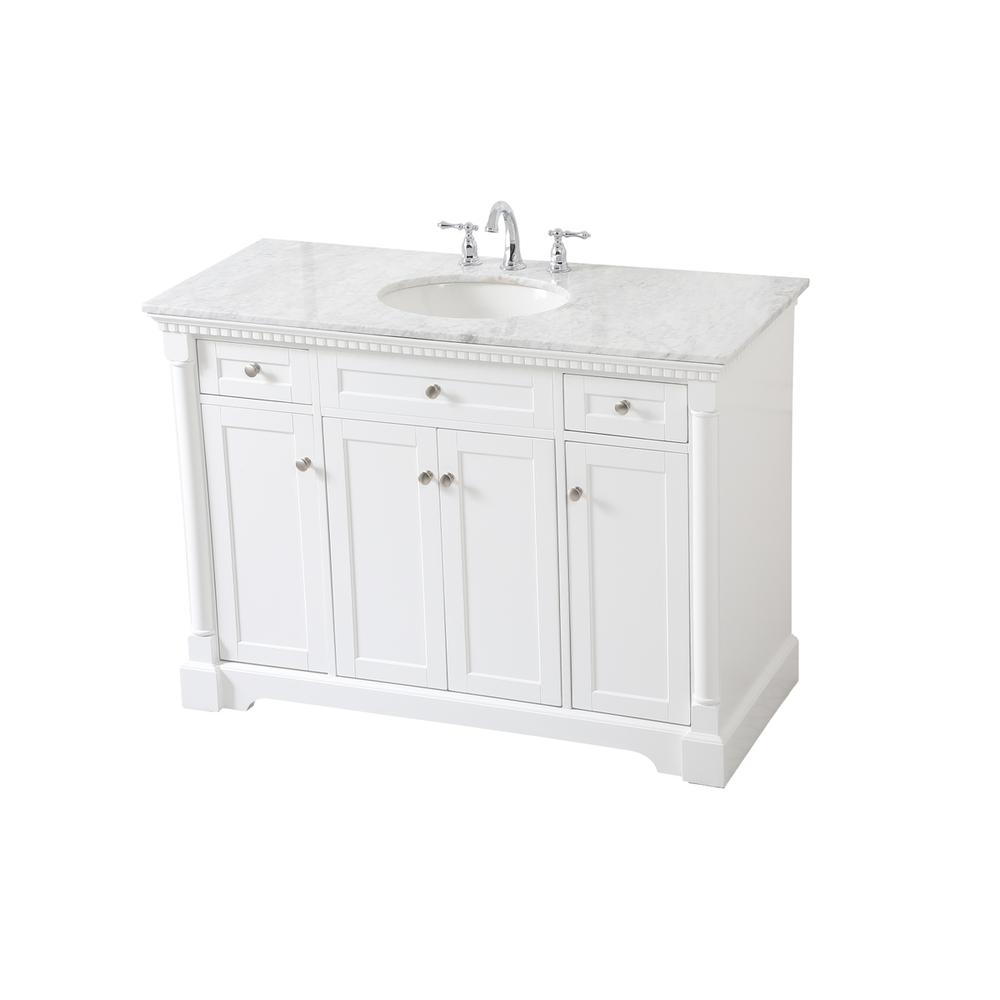 48 Inch Single Bathroom Vanity In  White. Picture 8