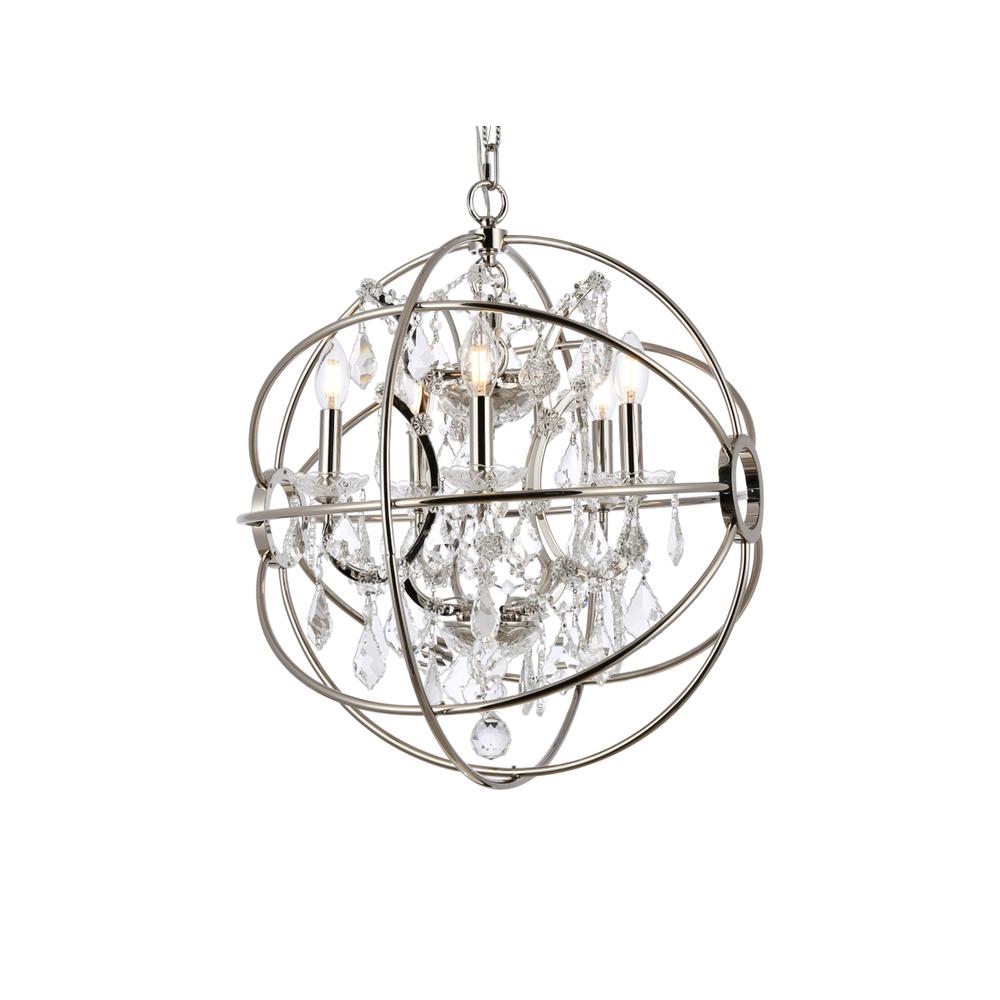 Geneva 5 Light Polished Nickel Pendant Clear Royal Cut Crystal. Picture 2