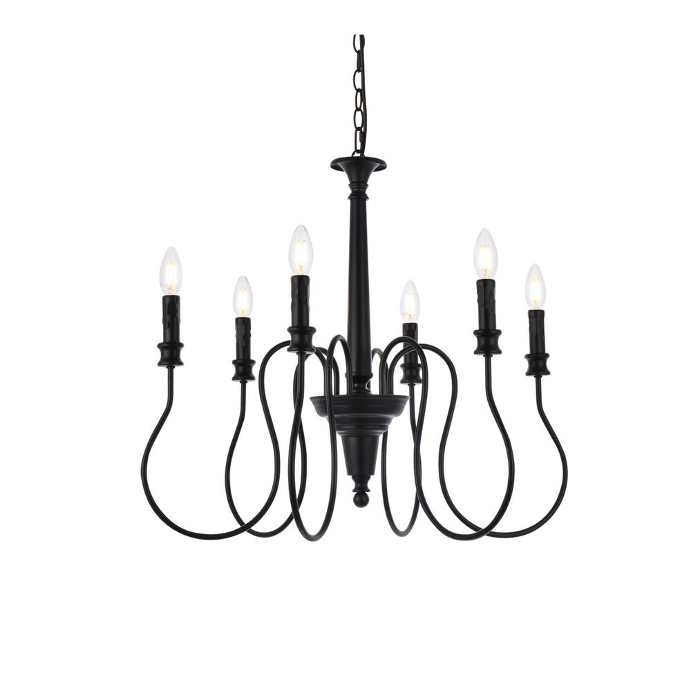 Flynx 6 Lights Pendant In Black. Picture 2