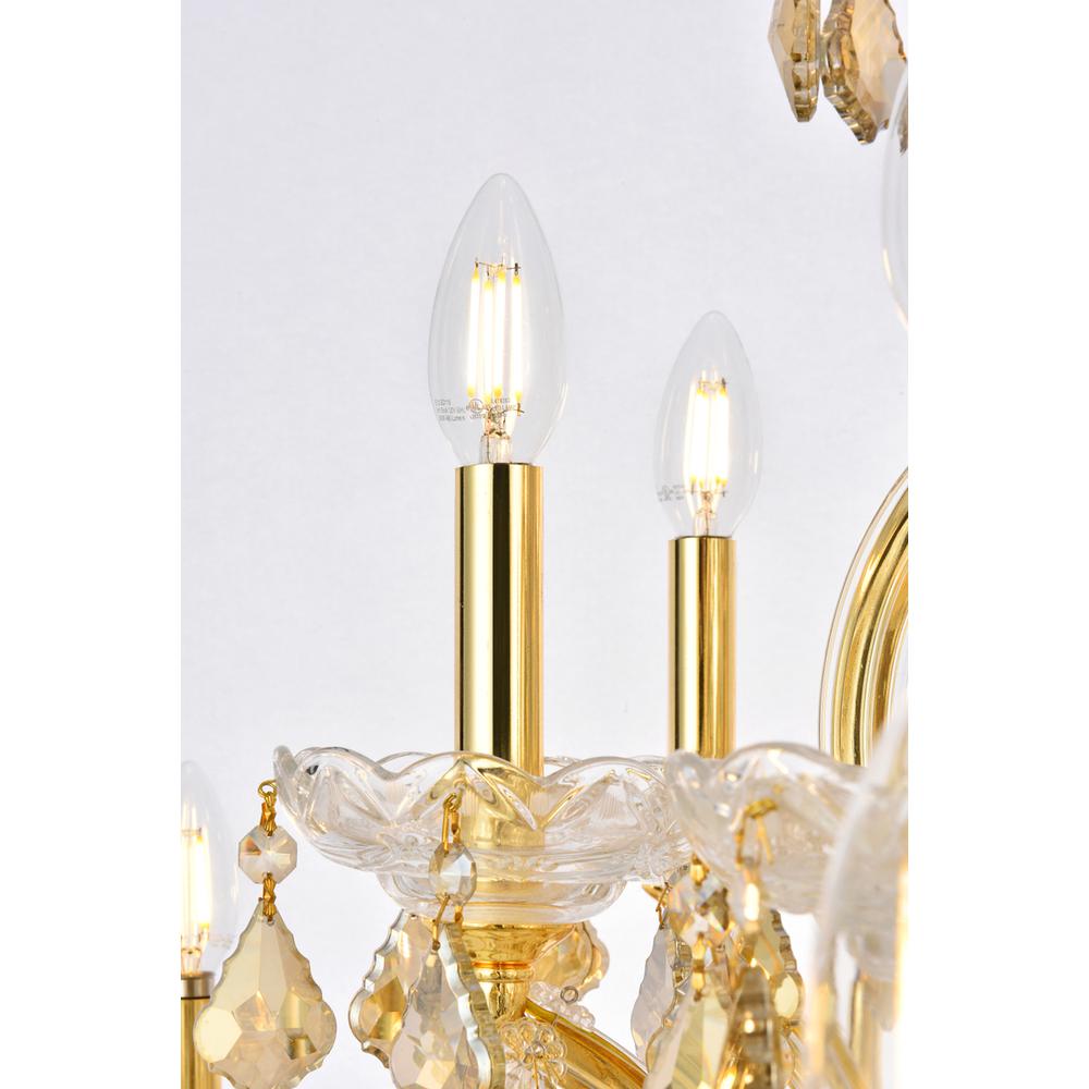 Maria Theresa 24 Light Gold Chandelier Golden Teak (Smoky) Royal Cut Crystal. Picture 4