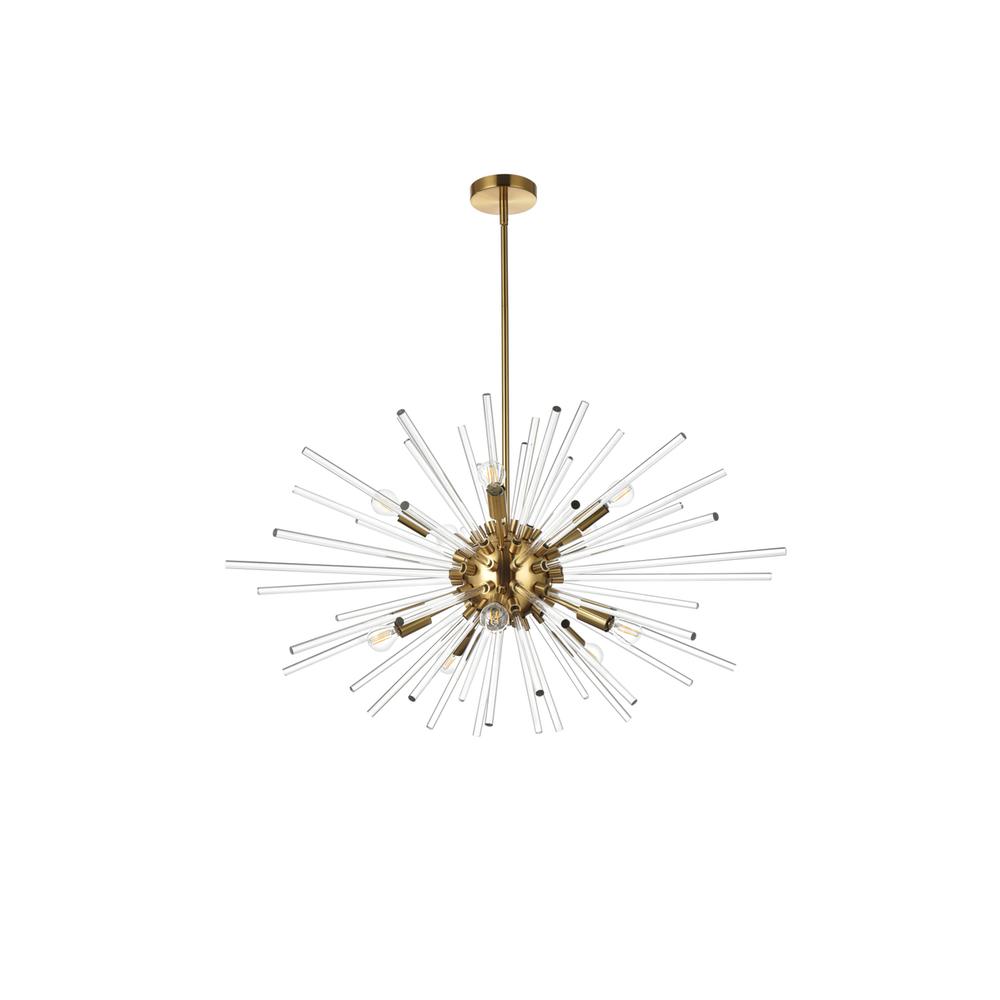 Sienna 36 Inch Crystal Rod Pendant In Gold. Picture 6