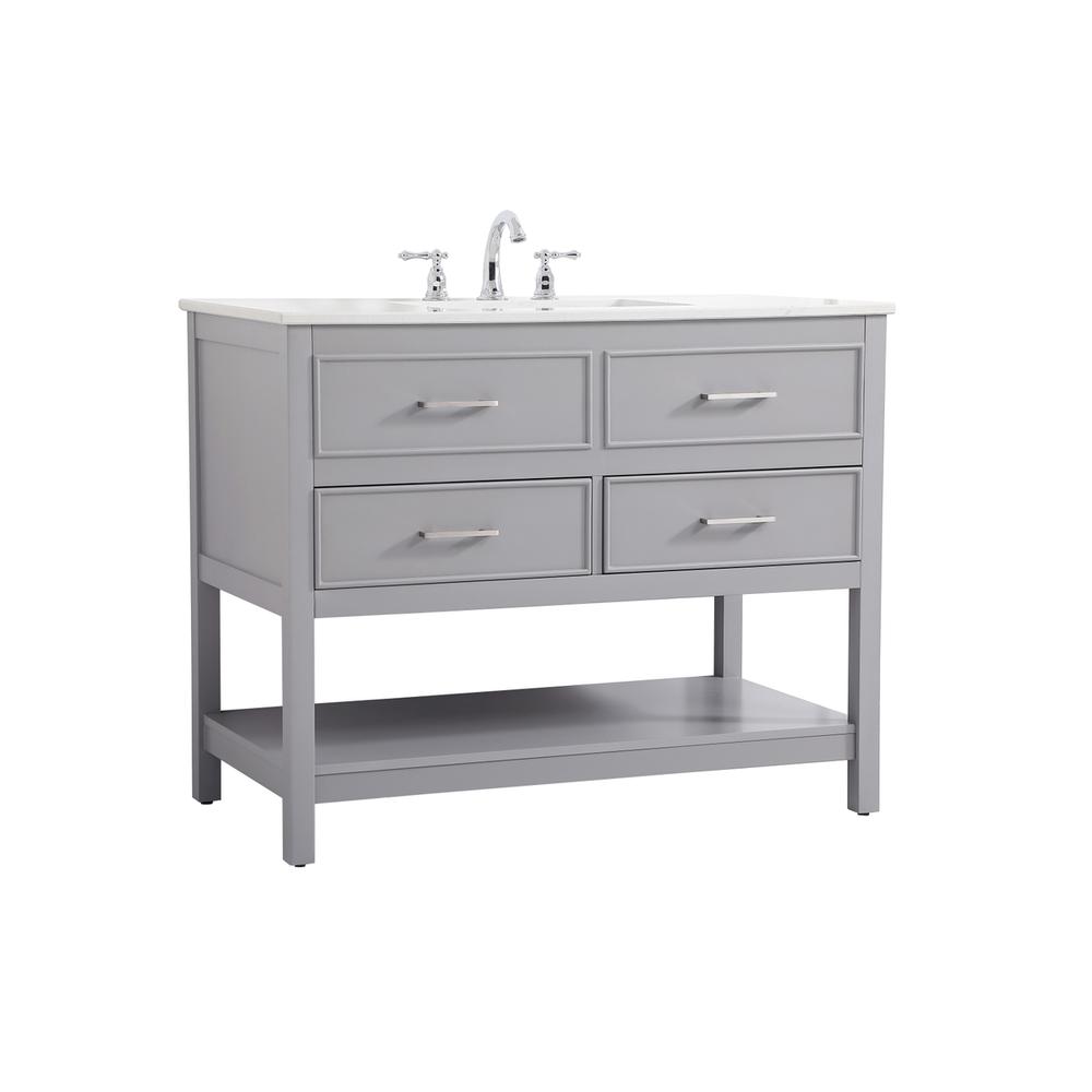 42 Inch Single Bathroom Vanity In Gray. Picture 7