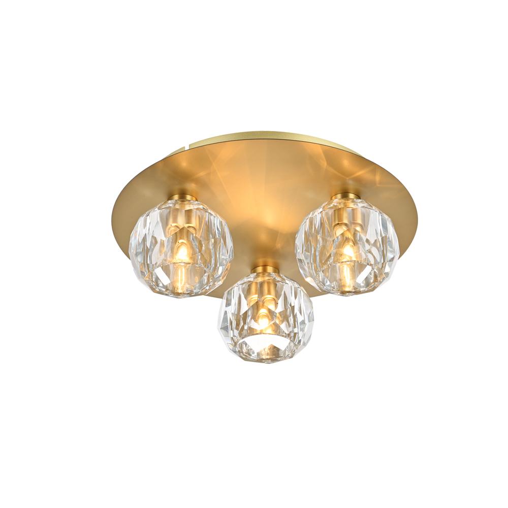 Graham 3 Light Ceiling Lamp In Gold. Picture 2