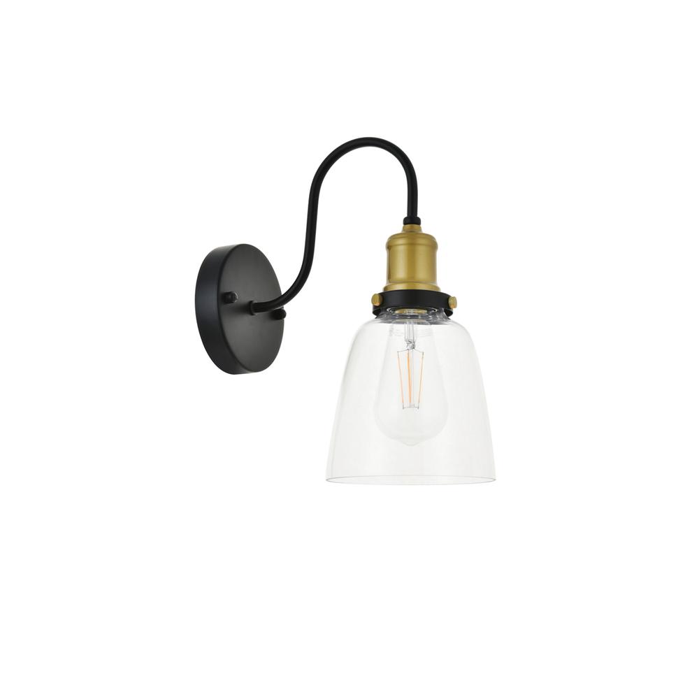 Felicity 1 Light Brass And Black Wall Sconce. Picture 4