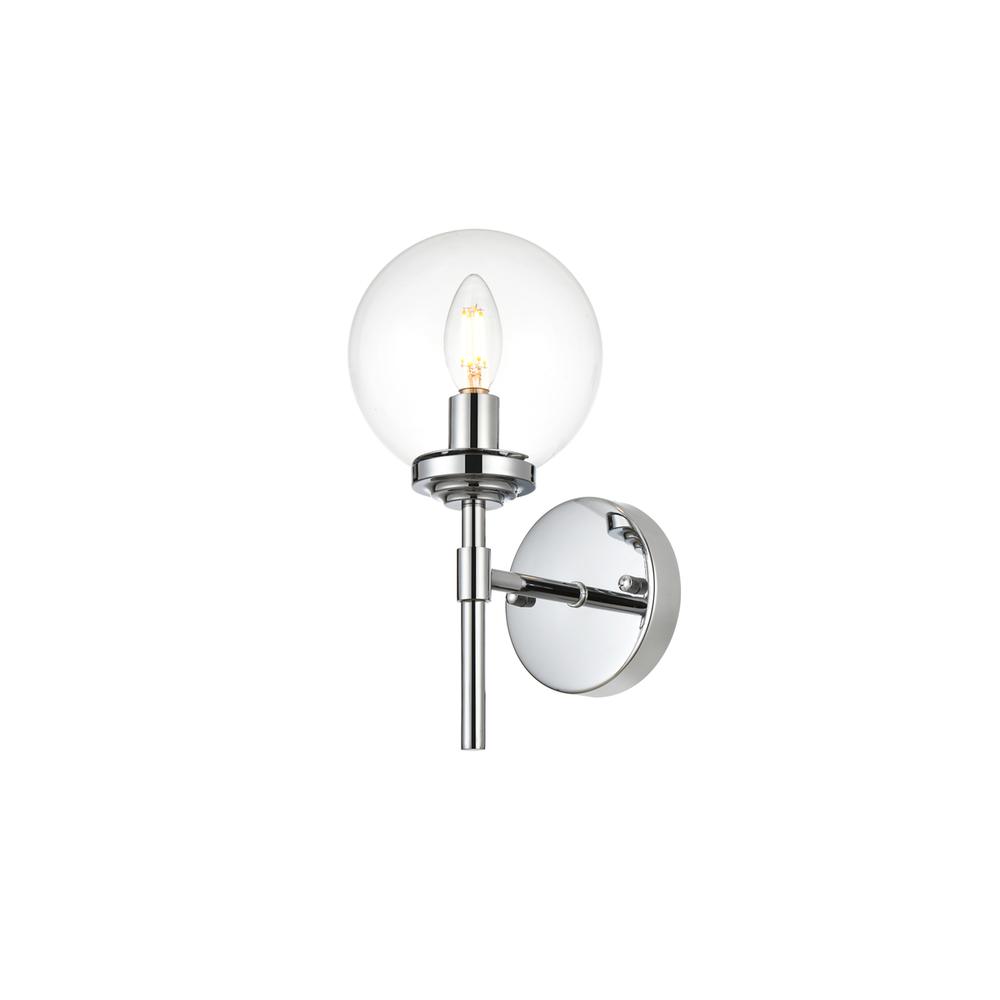 Ingrid 1 Light Chrome And Clear Bath Sconce. Picture 2