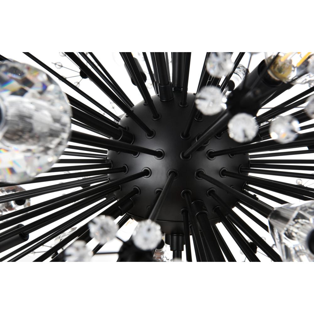 Vera 32 Inch Crystal Starburst Round Pendant In Black. Picture 4