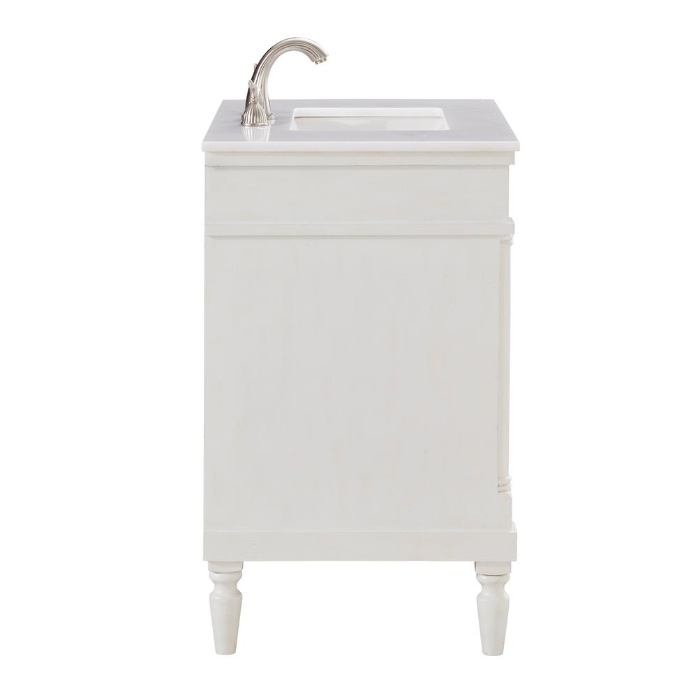 30 In. Single Bathroom Vanity Set In Antique White. Picture 7