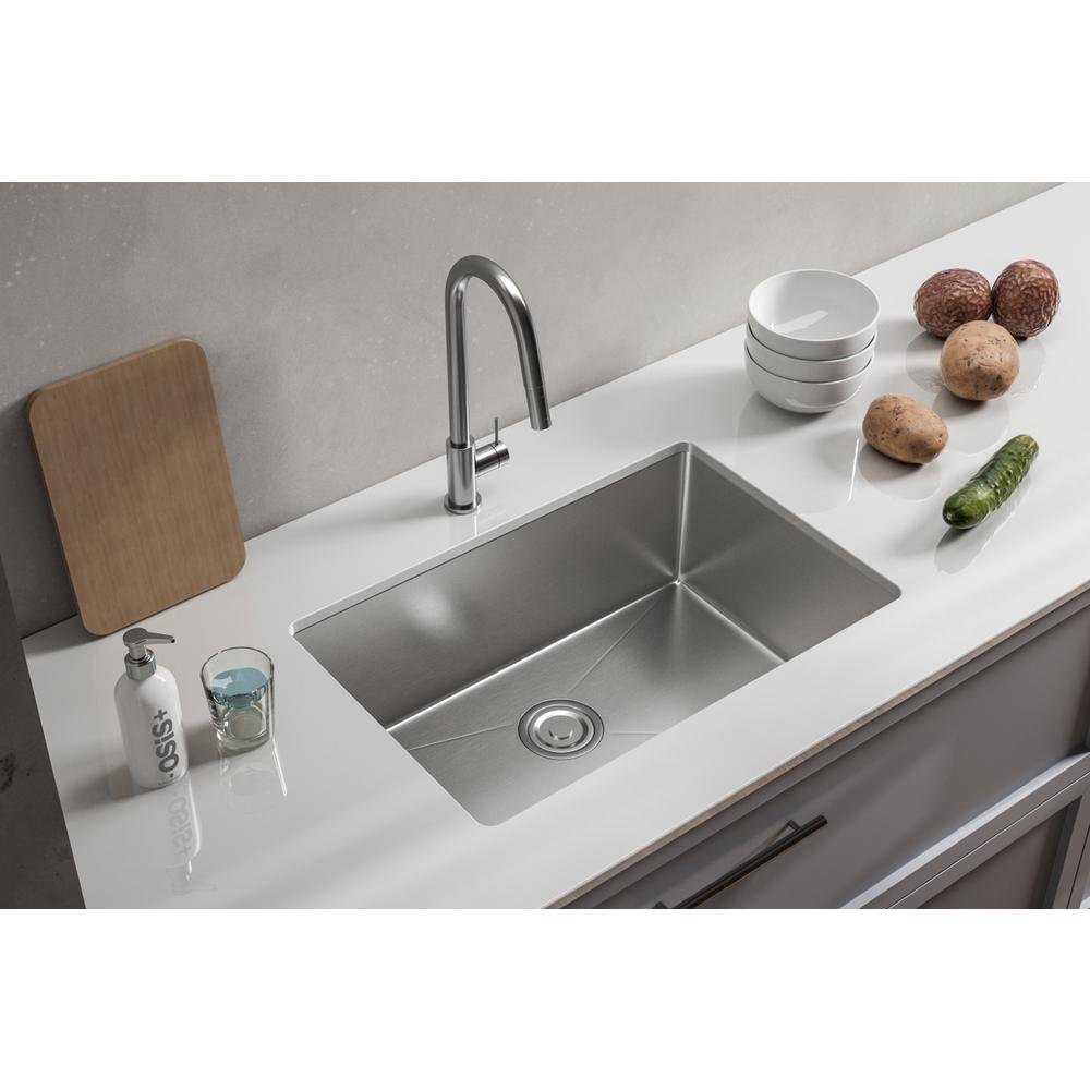Stainless Steel Undermount Kitchen Sink L27''X W18'' X H10". Picture 3