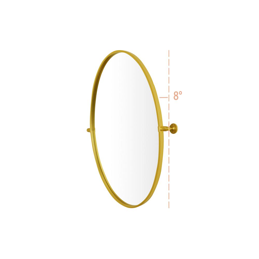 Oval Pivot Mirror 21X32 Inch In Gold. Picture 6