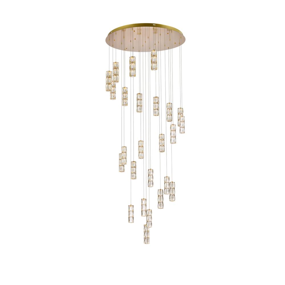 Polaris 42 Inch Led Chandelier In Gold. Picture 1