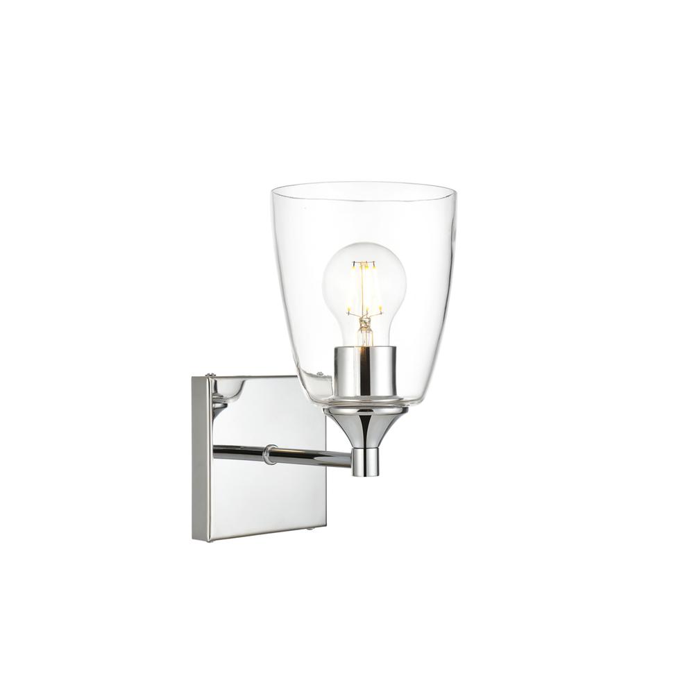 Gianni 1 Light Chrome And Clear Bath Sconce. Picture 3