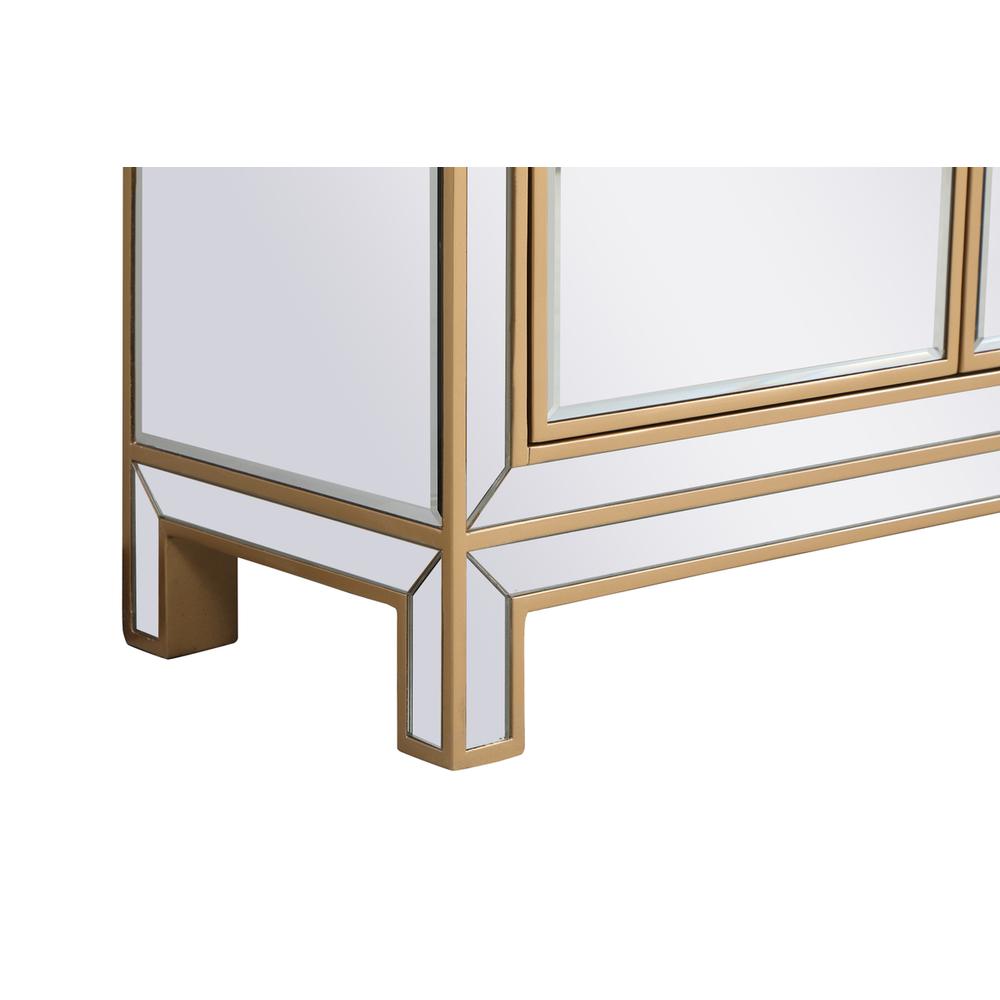 56 Inch Mirrored Credenza In Gold. Picture 8