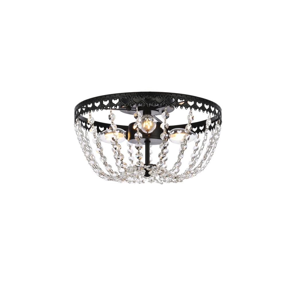 Kylie 14 Inch Flush Mount In Black. Picture 1