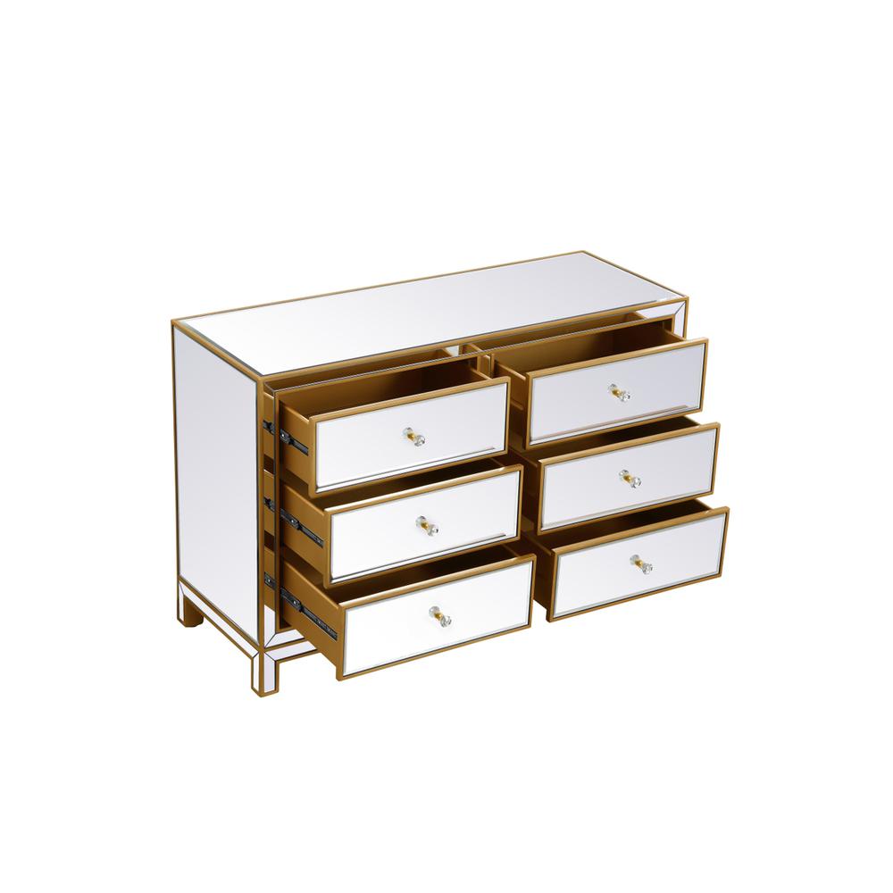 Cabinet 6 Drawers 48In. W X 18In. Din. X 32In. H In Gold. Picture 6