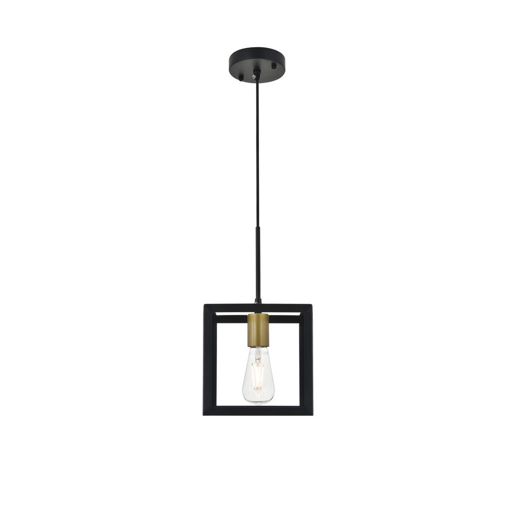 Resolute 1 Light Brass And Black Pendant. Picture 6