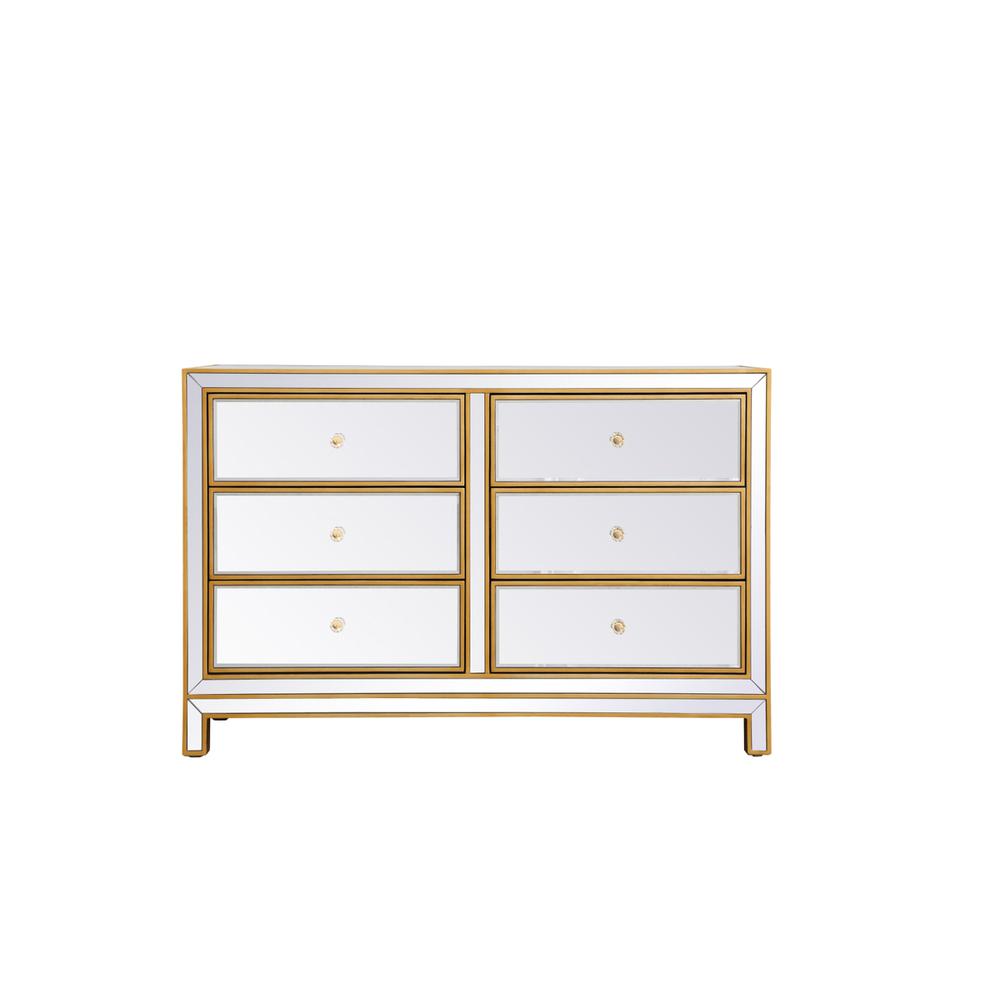 Cabinet 6 Drawers 48In. W X 18In. Din. X 32In. H In Gold. Picture 1