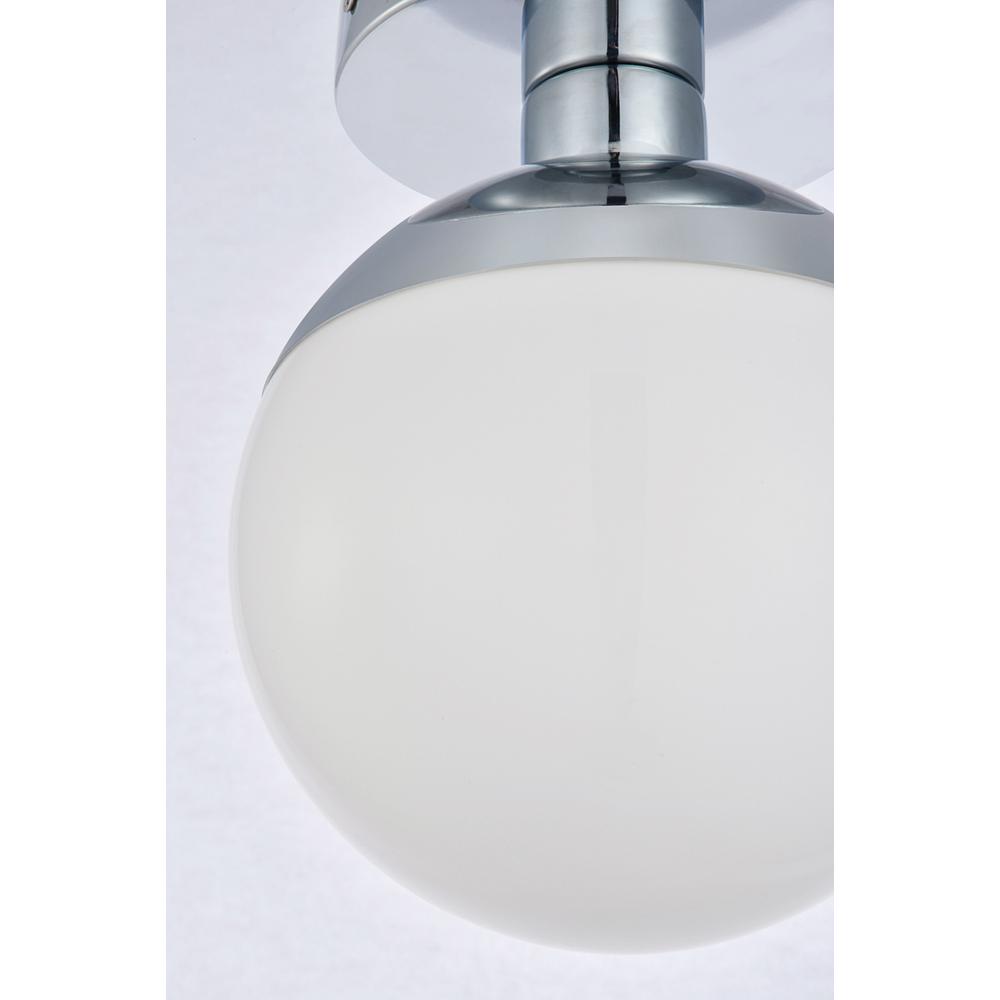 Eclipse 1 Light Chrome Flush Mount With Frosted White Glass. Picture 4