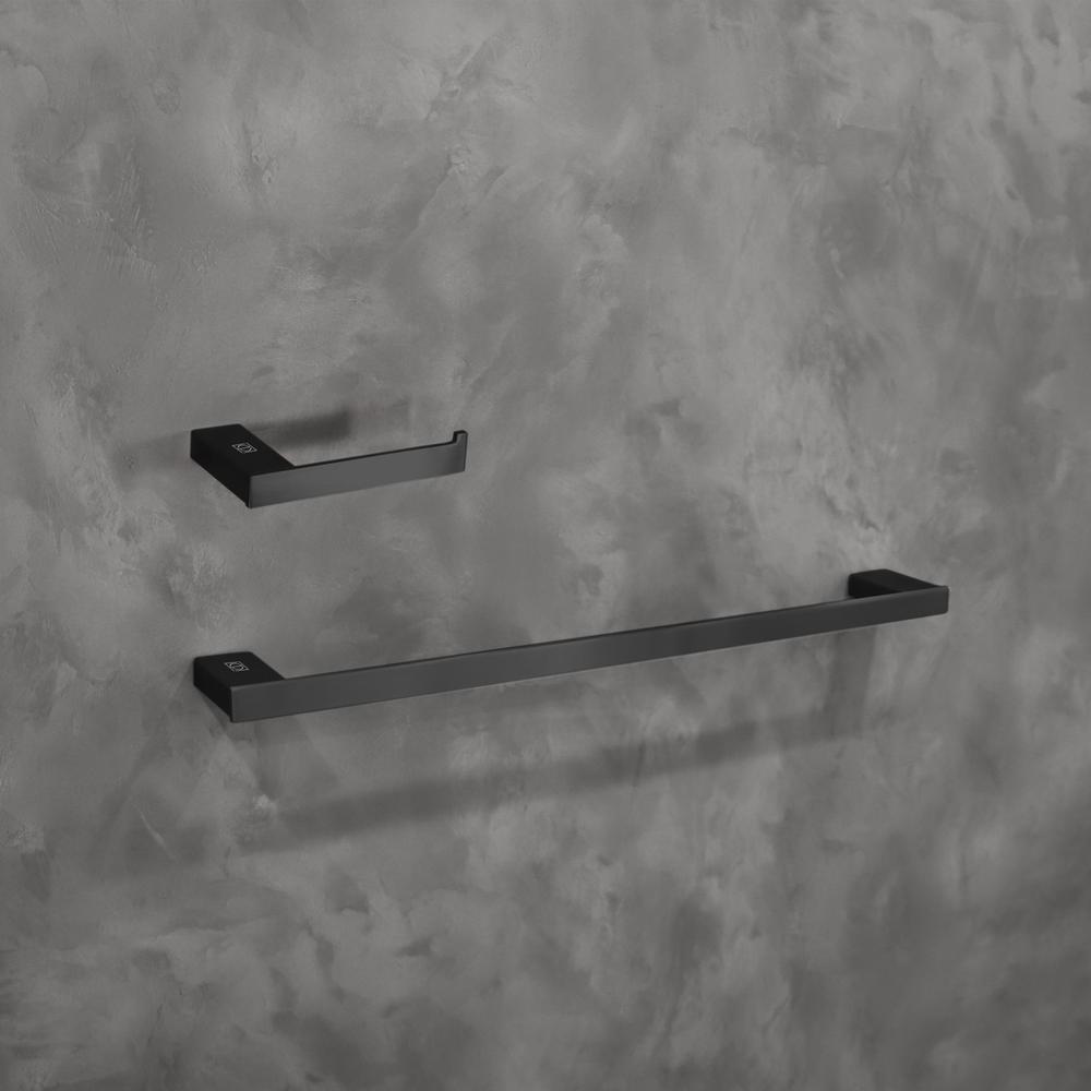 Sofia 2-Piece Bathroom Hardware Set In Matte Black. Picture 2