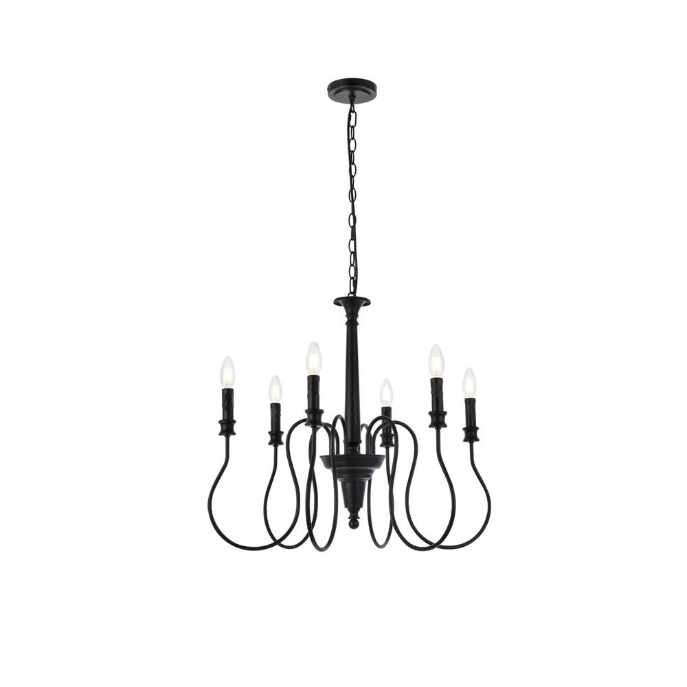 Flynx 6 Lights Pendant In Black. Picture 1