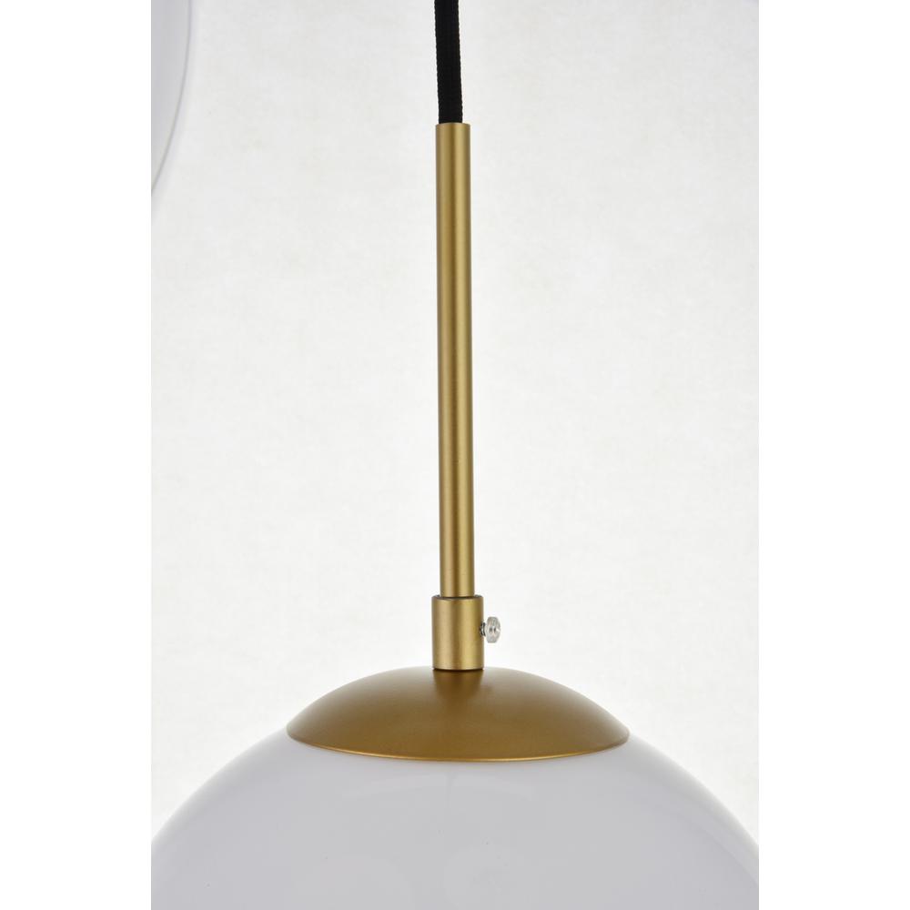 Baxter 3 Lights Brass Pendant With Frosted White Glass. Picture 5