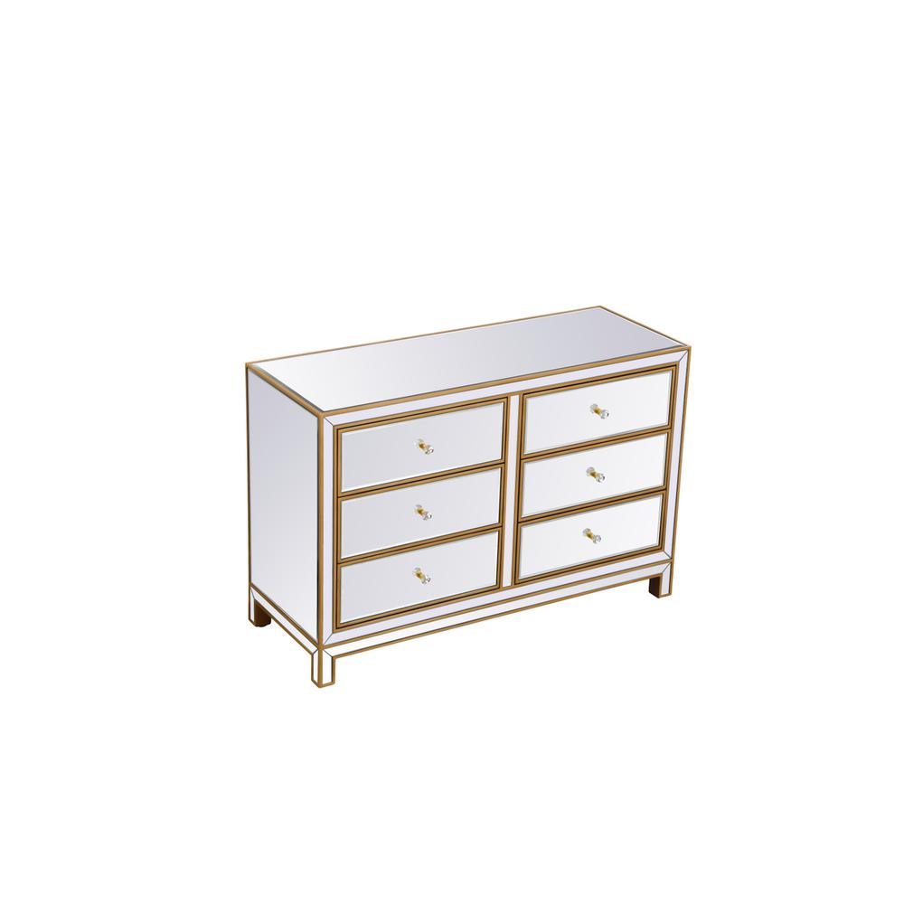 Cabinet 6 Drawers 48In. W X 18In. Din. X 32In. H In Gold. Picture 5