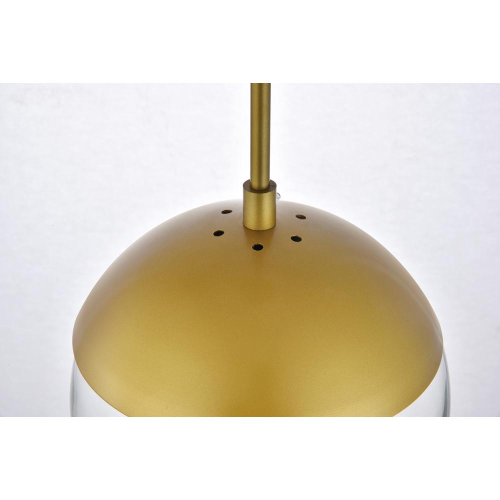 Eclipse 1 Light Brass Pendant With Clear Glass. Picture 6