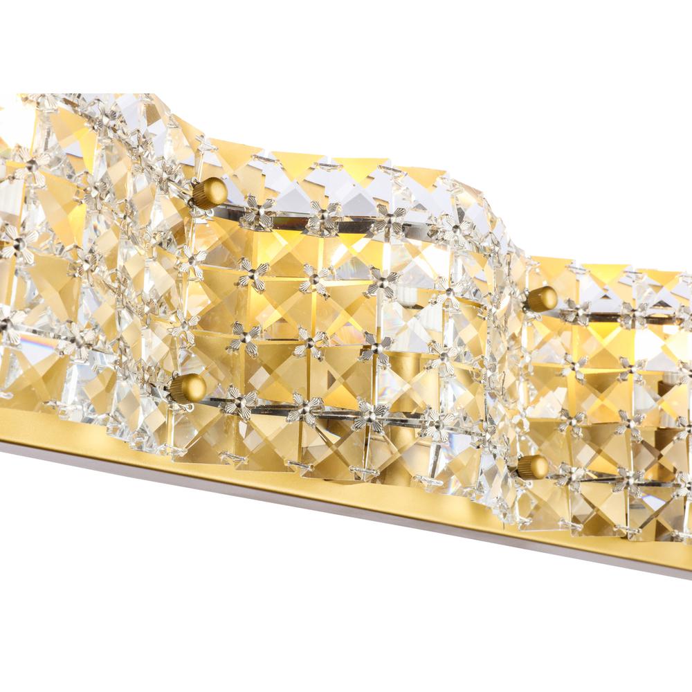 Ollie 4 Light Brass And Clear Crystals Wall Sconce. Picture 9