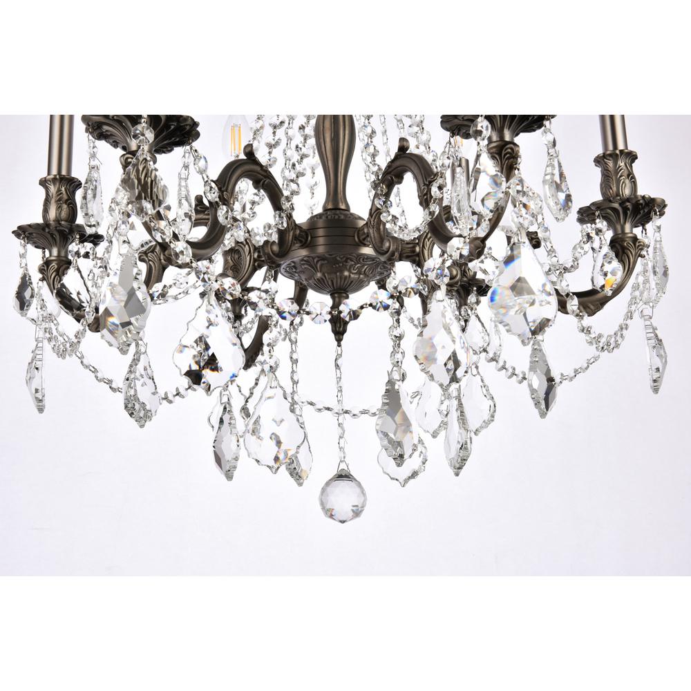 Rosalia 6 Light Pewter Chandelier Clear Royal Cut Crystal. Picture 3