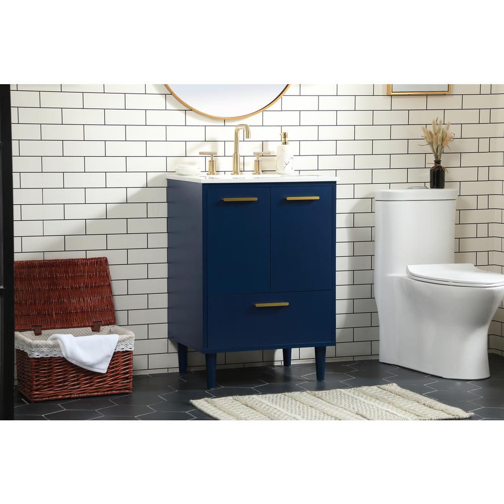 24 Inch Bathroom Vanity In Blue. Picture 2