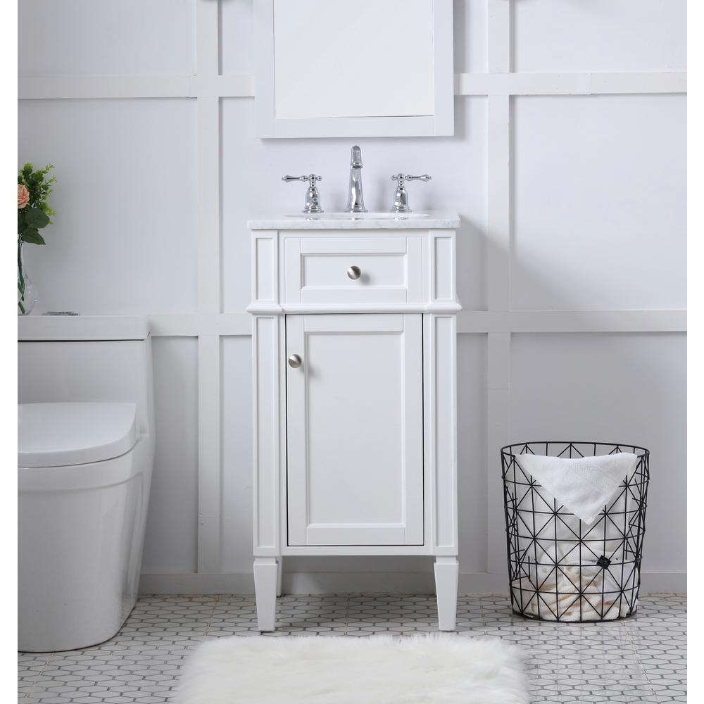 18 In. Single Bathroom Vanity Set In White. Picture 14