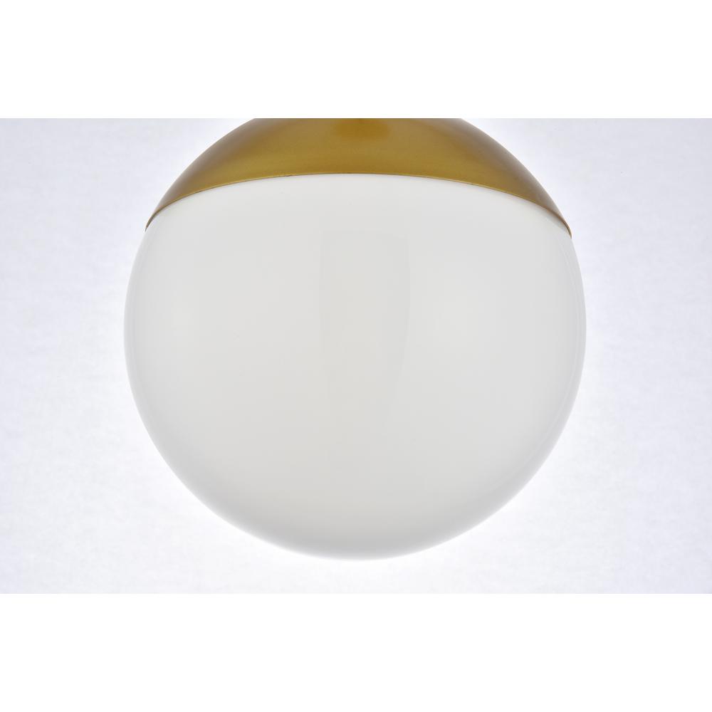 Eclipse 1 Light Brass Pendant With Frosted White Glass. Picture 4
