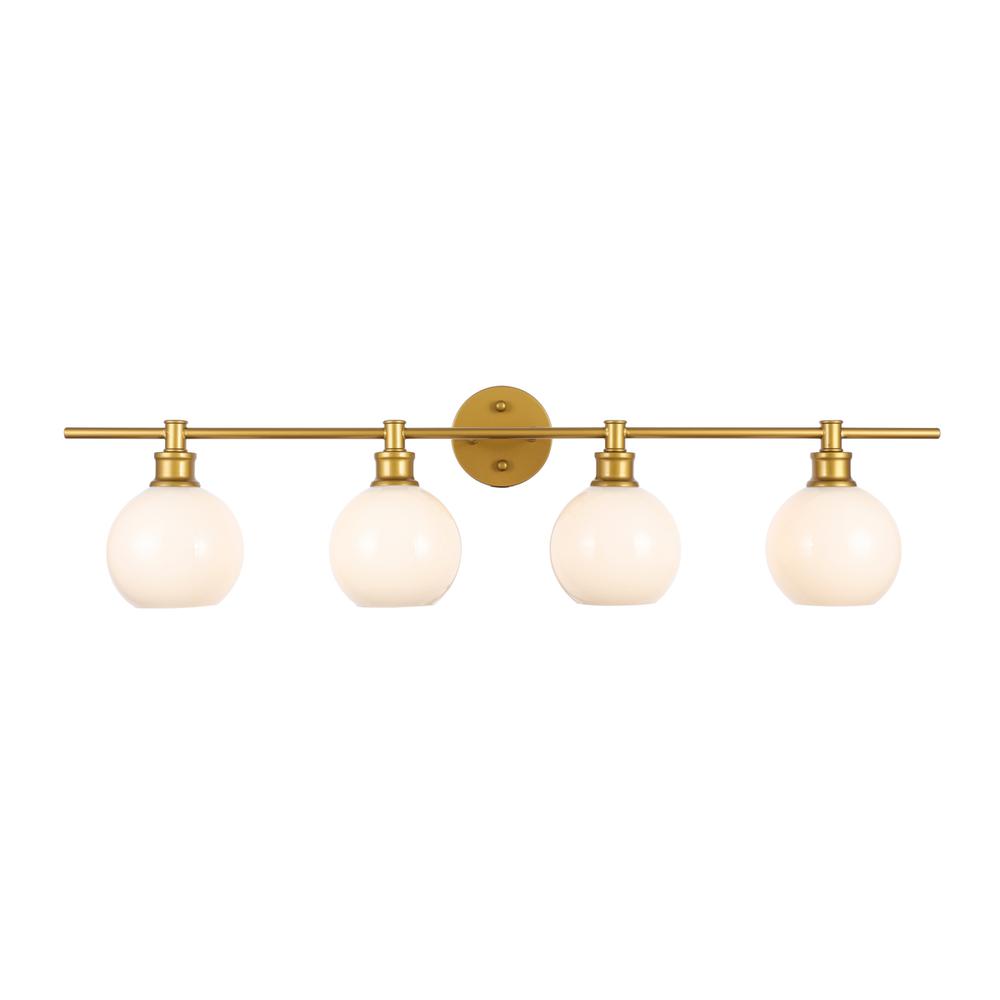 Collier 4 Light Brass And Frosted White Glass Wall Sconce. Picture 9
