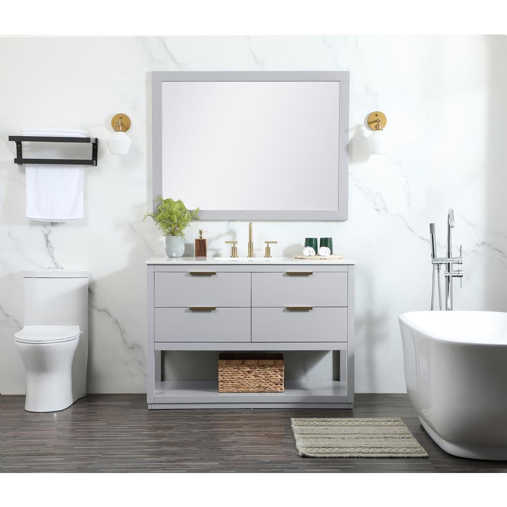 48 Inch Single Bathroom Vanity In Grey. Picture 4