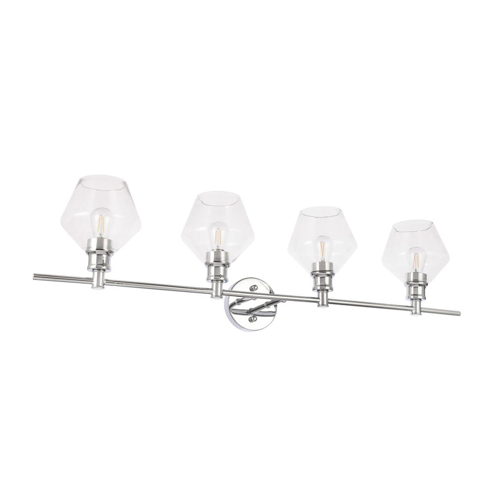 Gene 4 Light Chrome And Clear Glass Wall Sconce. Picture 4