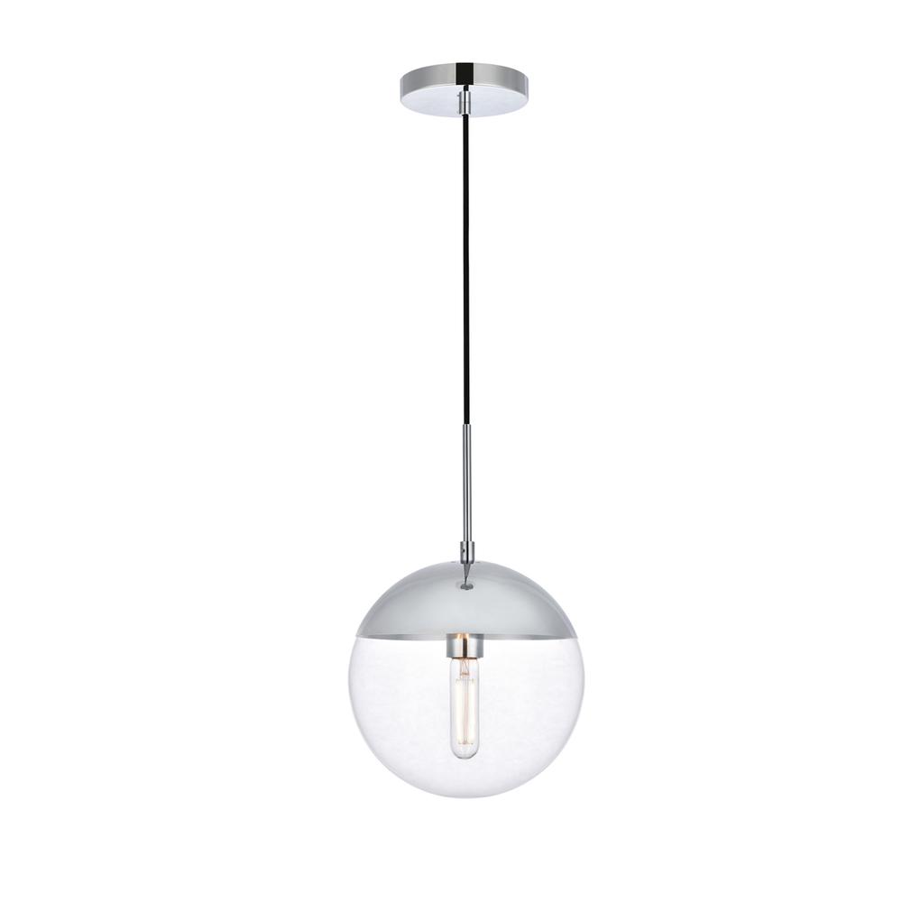 Eclipse 1 Light Chrome Pendant With Clear Glass. Picture 1